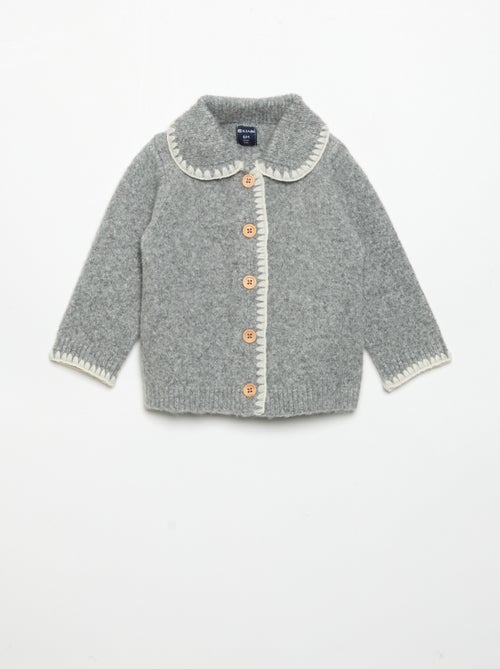 Cardigan com bordos fantasia contrastantes - Kiabi