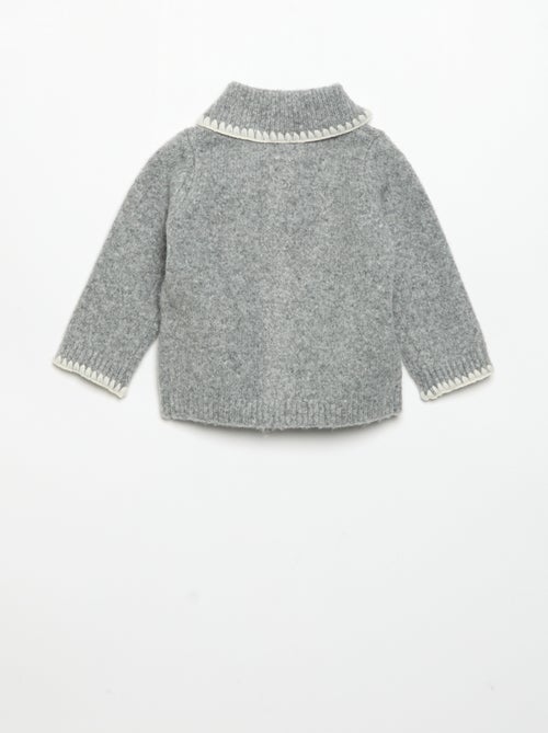 Cardigan com bordos fantasia contrastantes - Kiabi