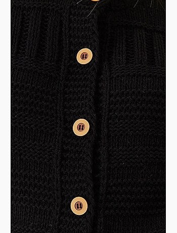 Cardigan com botões e decote redondo lucci