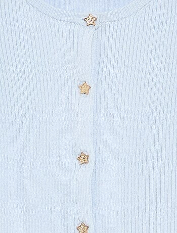 Cardigan com botões em forma de estrela