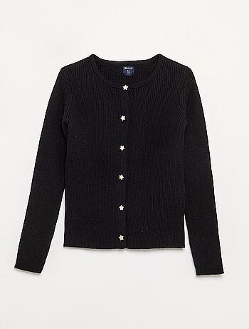 Cardigan com botões em forma de estrela