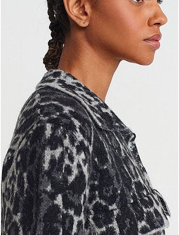 Cardigan com botões em jacquard de leopardo dilvin
