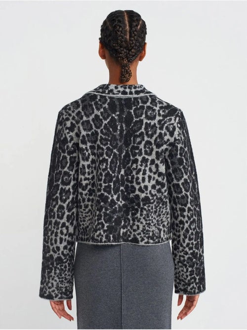 Cardigan com botões em jacquard de leopardo dilvin - Kiabi Cardigan com botões em jacquard de leopardo dilvin - Kiabi