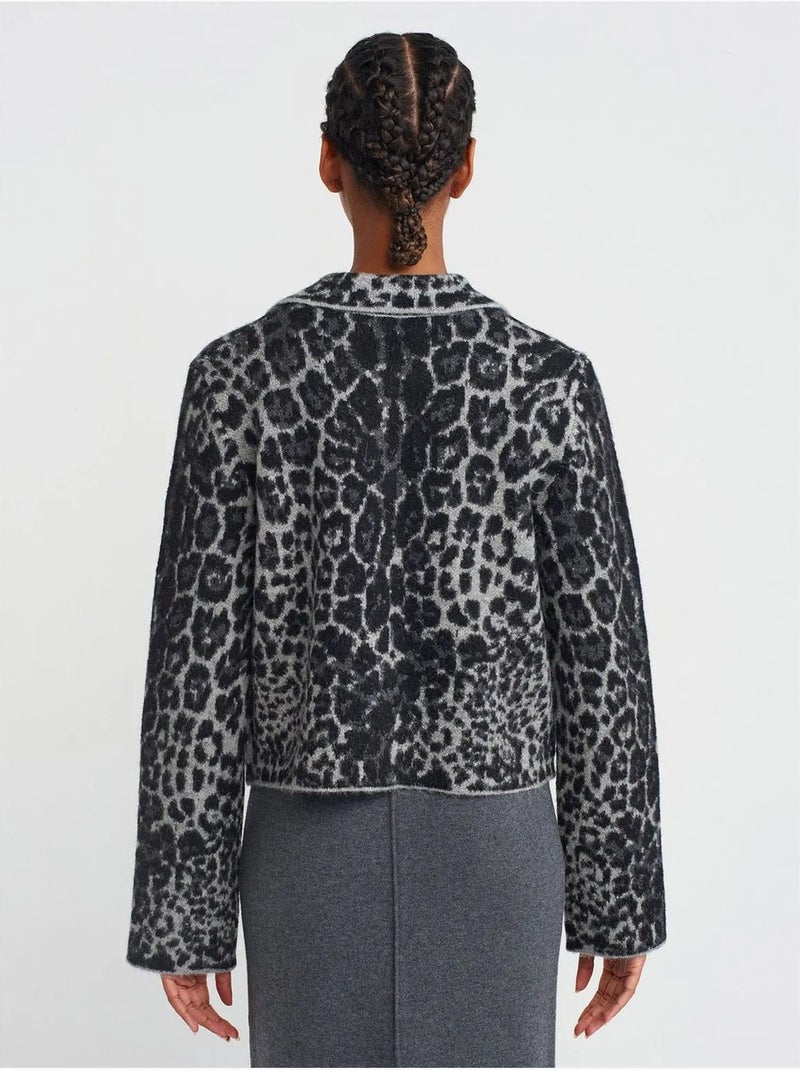 Cardigan com botões em jacquard de leopardo dilvin Multicolorido - Kiabi