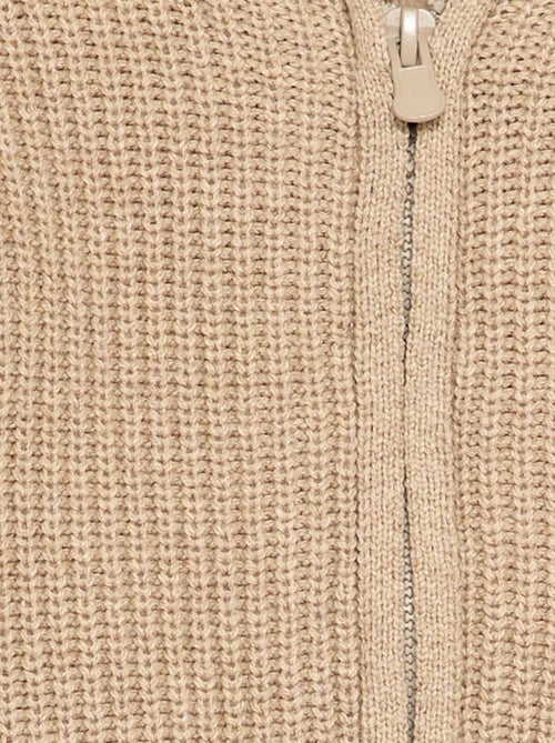 Cardigan com capuz e interior de carneirinho - Kiabi