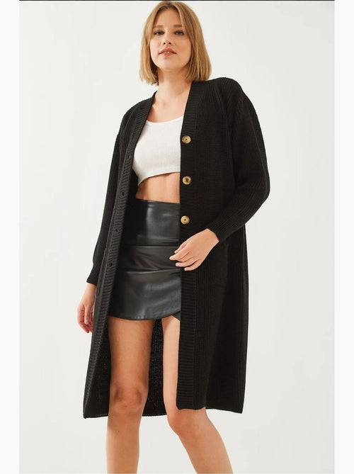 Cardigan com decote em v e botões e detalhe de bolso lucci - Kiabi