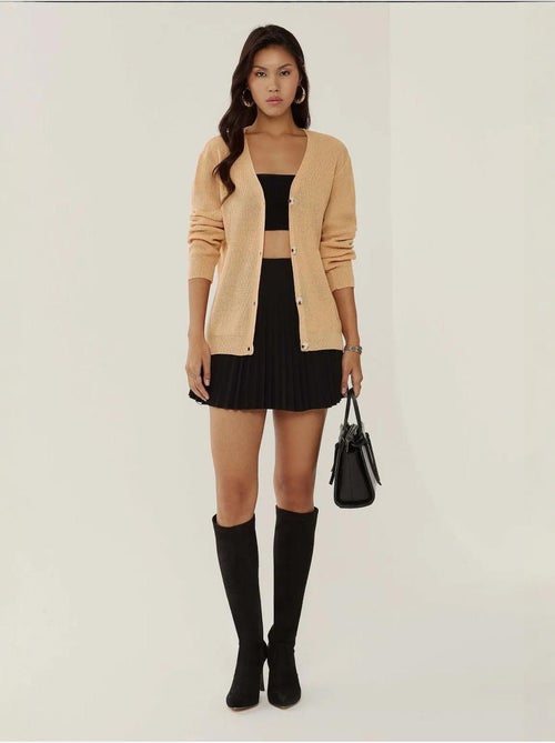 Cardigan com decote em V e botões - Kiabi