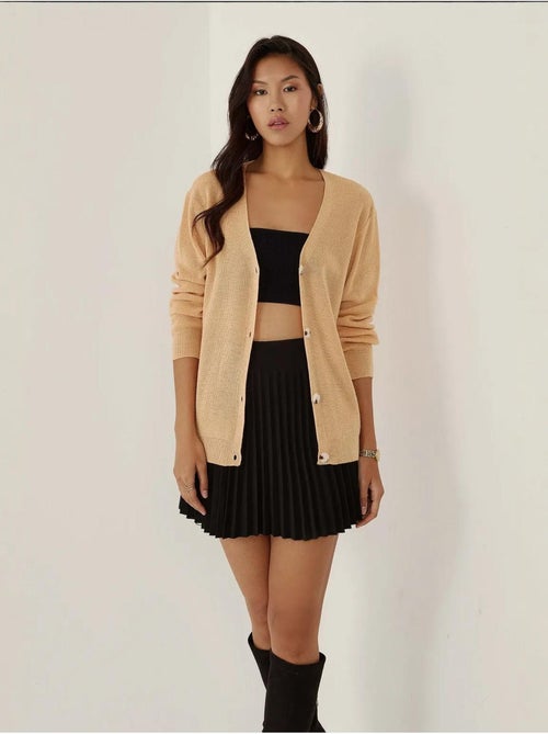 Cardigan com decote em V e botões - Kiabi