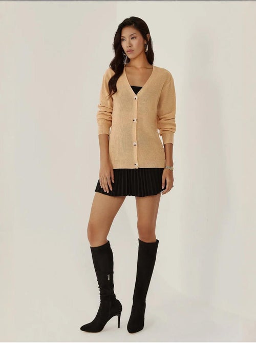 Cardigan com decote em V e botões - Kiabi