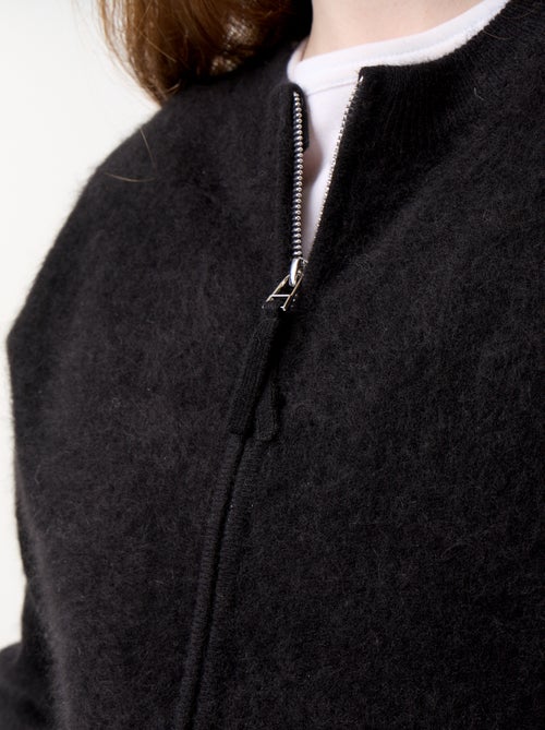 Cardigan com fecho 100% lã - Premium - Kiabi