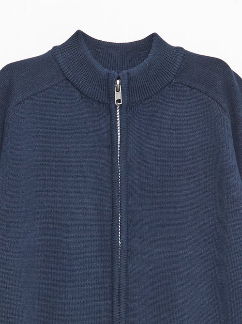 Cardigan com fecho de correr e gola alta - Kiabi