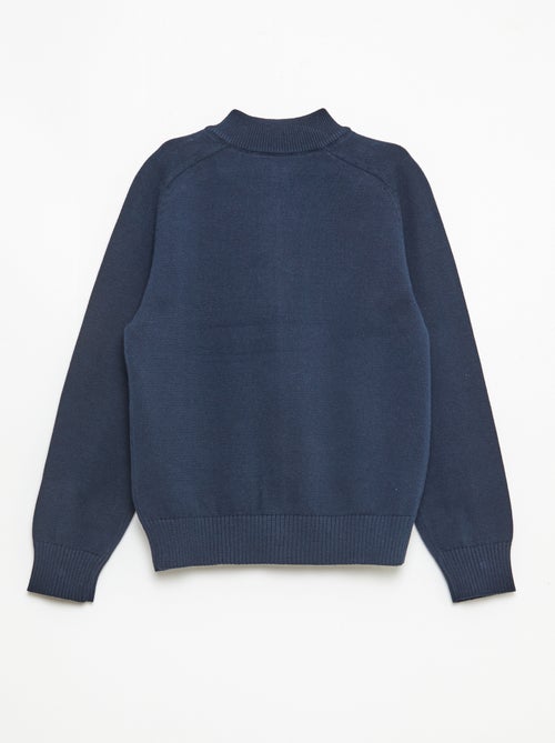 Cardigan com fecho de correr e gola alta - Kiabi