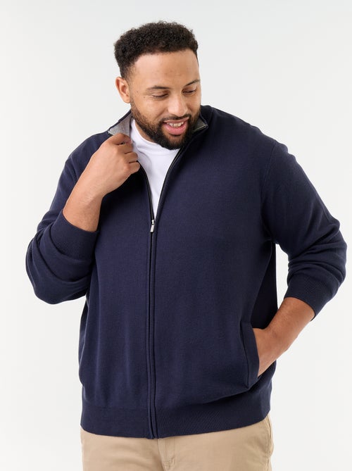 Cardigan com fecho de correr e gola alta - Kiabi
