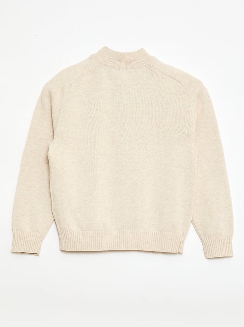 Cardigan com fecho de correr e gola alta - Kiabi