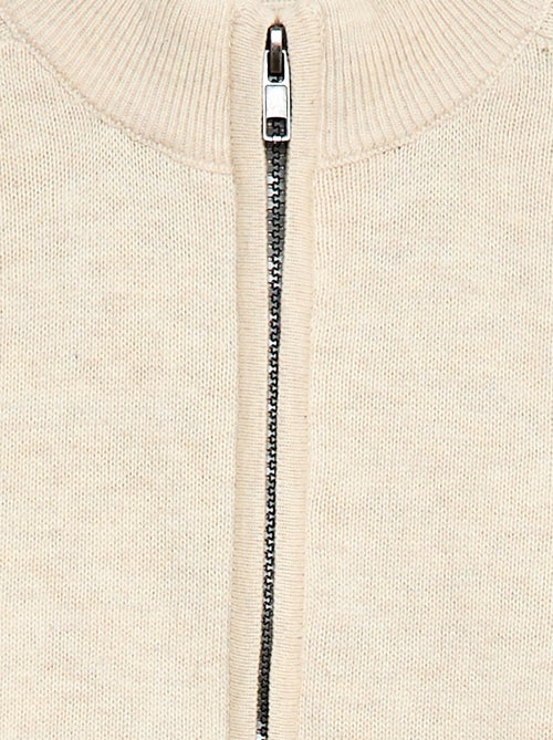 Cardigan com fecho de correr e gola alta - Kiabi