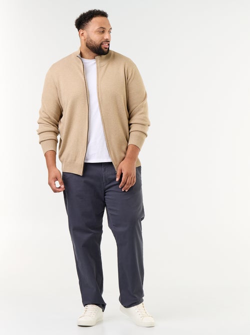 Cardigan com fecho de correr e gola alta - Kiabi