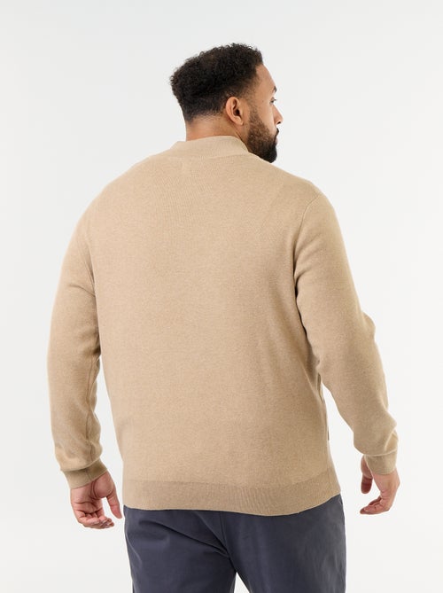 Cardigan com fecho de correr e gola alta - Kiabi