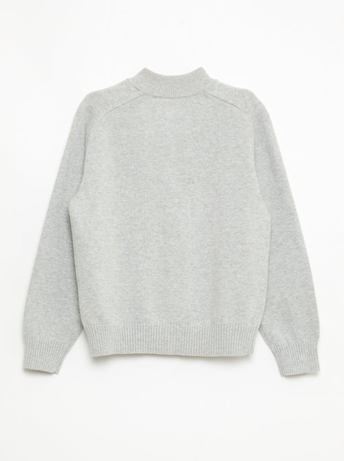 Cardigan com fecho de correr e gola alta - Kiabi