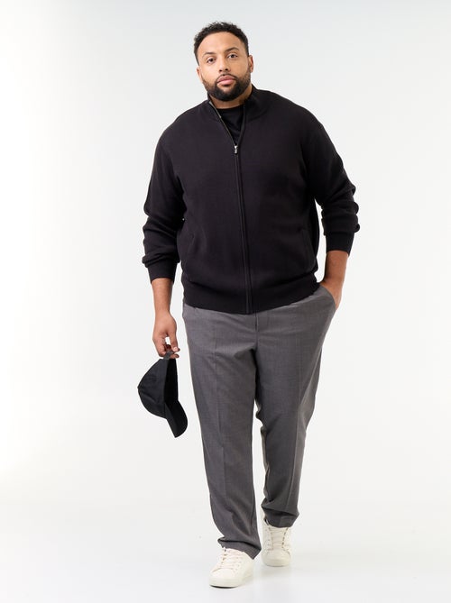 Cardigan com fecho de correr e gola alta - Kiabi