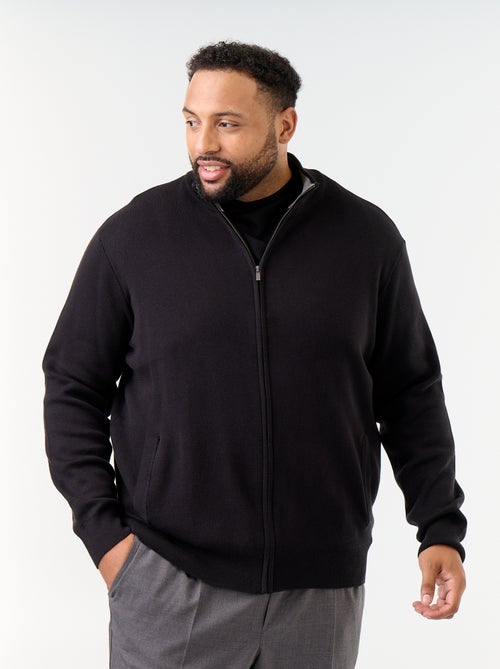 Cardigan com fecho de correr e gola alta - Kiabi