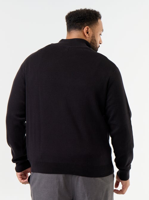 Cardigan com fecho de correr e gola alta - Kiabi