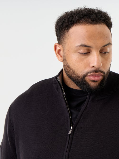 Cardigan com fecho de correr e gola alta - Kiabi