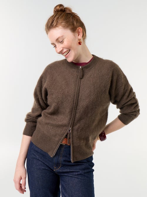 Cardigan com fecho de lã - Kiabi