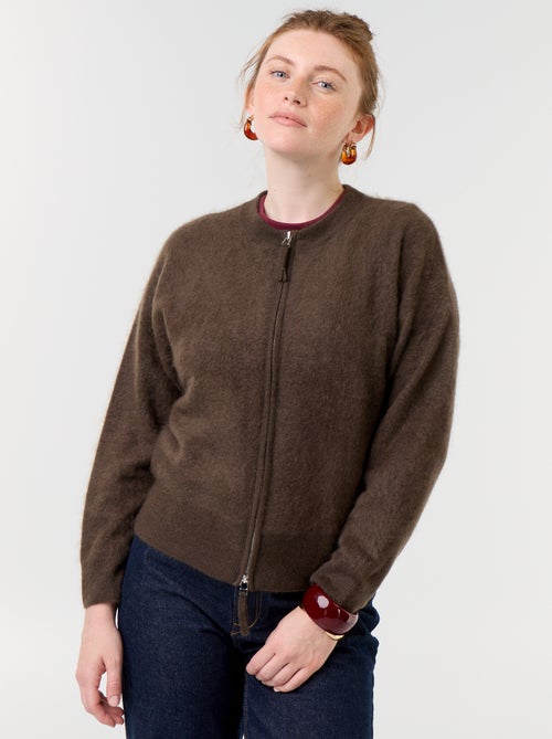 Cardigan com fecho de lã - Kiabi