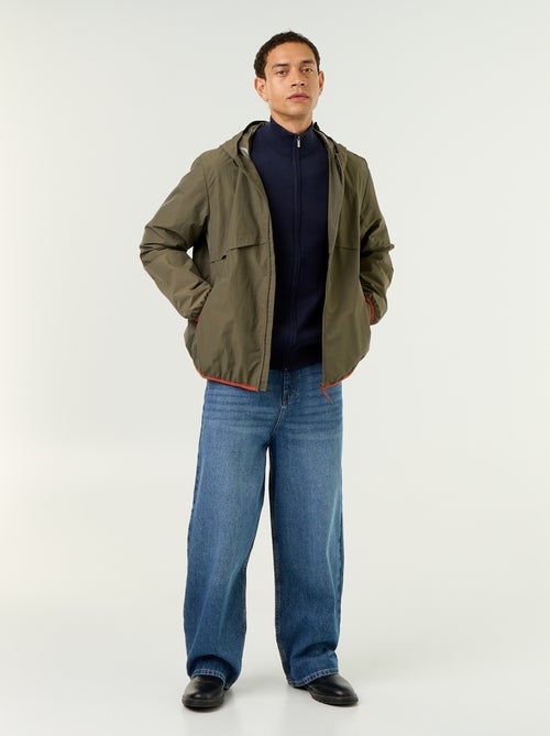 Cardigan com fecho e gola alta - Kiabi