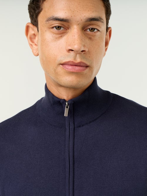 Cardigan com fecho e gola alta - Kiabi