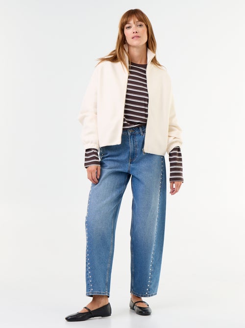 Cardigan com fecho e gola alta - Kiabi