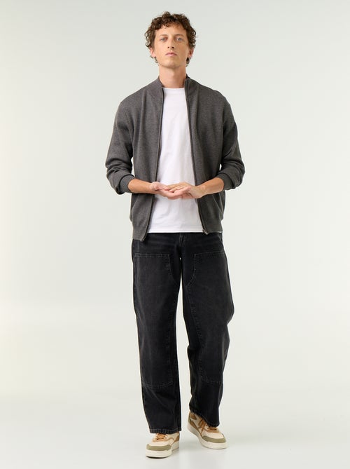 Cardigan com fecho e gola alta - Kiabi