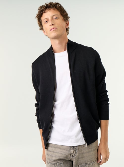 Cardigan com fecho e gola alta - Kiabi
