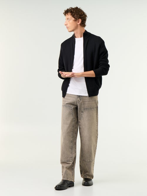 Cardigan com fecho e gola alta - Kiabi
