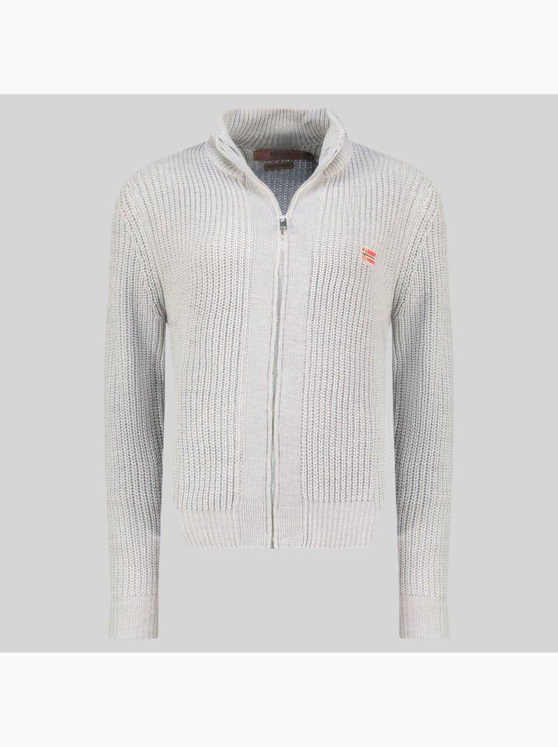 Cardigan com fecho flexible – geographical norway Cinza claro - Kiabi