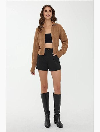 Cardigan com fecho hiccup