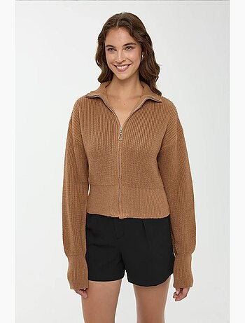 Cardigan com fecho hiccup
