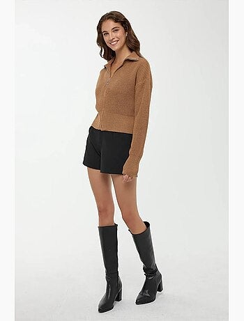 Cardigan com fecho hiccup