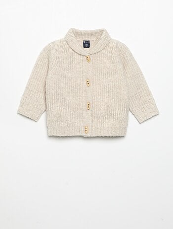 Cardigan com gola xale