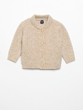 Cardigan com gola xale