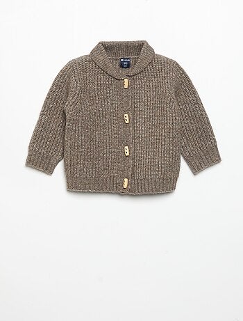 Cardigan com gola xale