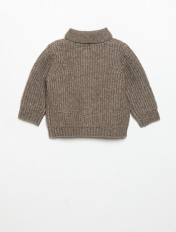 Cardigan com gola xale
