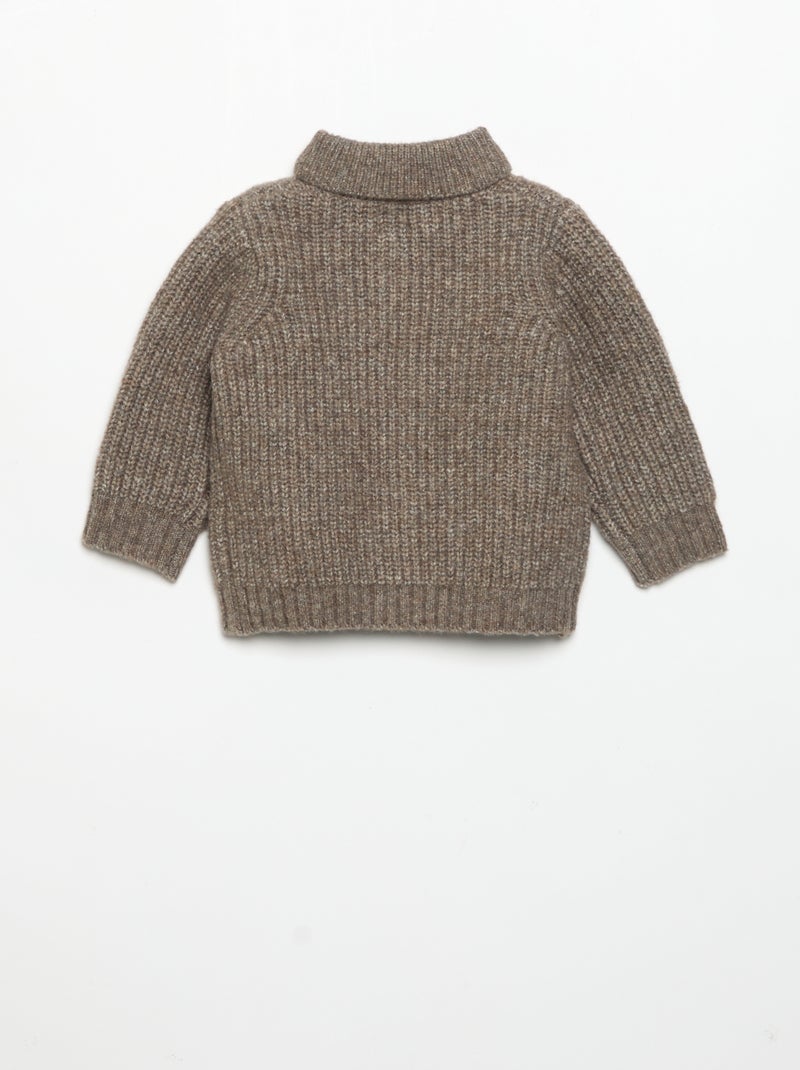 Cardigan com gola xale Castanho - Kiabi