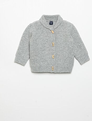 Cardigan com gola xale