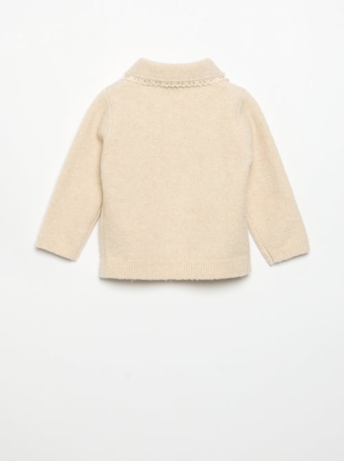 Cardigan com orlas em renda fina - Kiabi