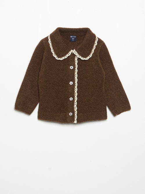 Cardigan com orlas em renda fina - Kiabi
