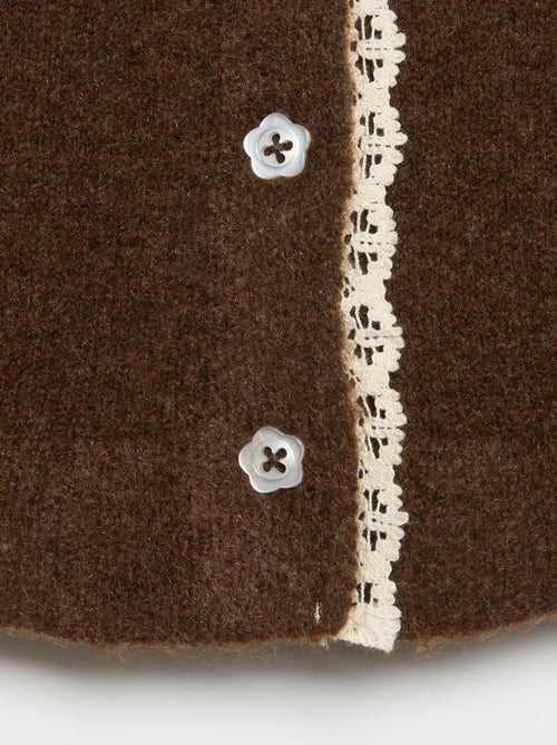 Cardigan com orlas em renda fina - Kiabi