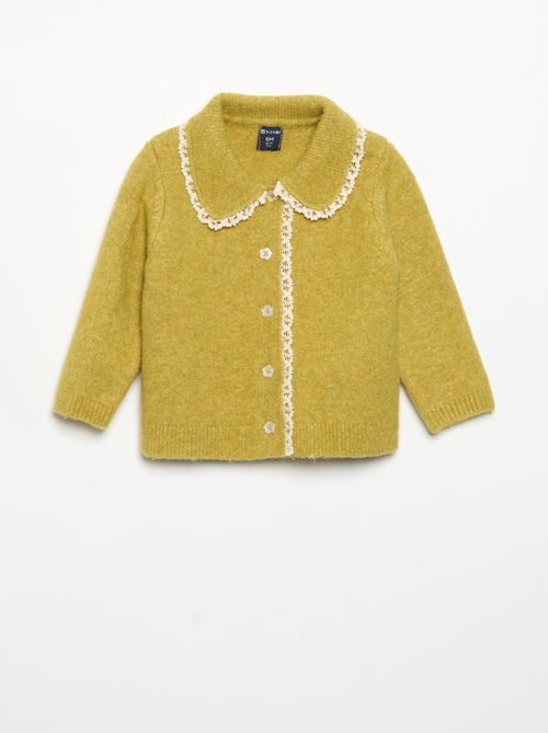 Cardigan com orlas em renda fina - Kiabi