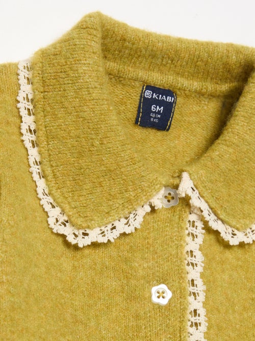 Cardigan com orlas em renda fina - Kiabi