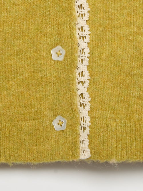 Cardigan com orlas em renda fina - Kiabi